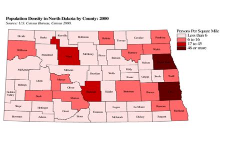 North Dakota Population Density Map - States Of America Map