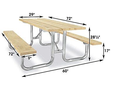 Steel Frame Pressure-Treated Picnic Table - 6' H-4405 - Uline | Steel frame furniture, Welded ...