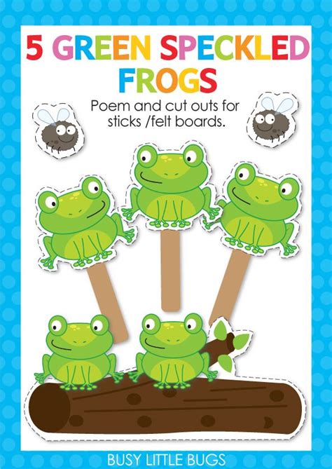 5 Green And Speckled Frogs Printable - Printable Word Searches