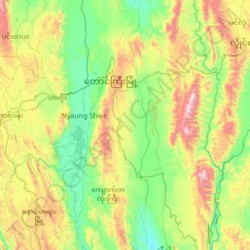 Taunggyi Township topographic map, elevation, terrain