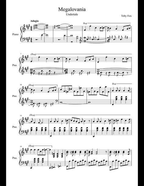 Megalovania (Undertale) - Sad Piano Solo sheet music for Piano download free in PDF or MIDI