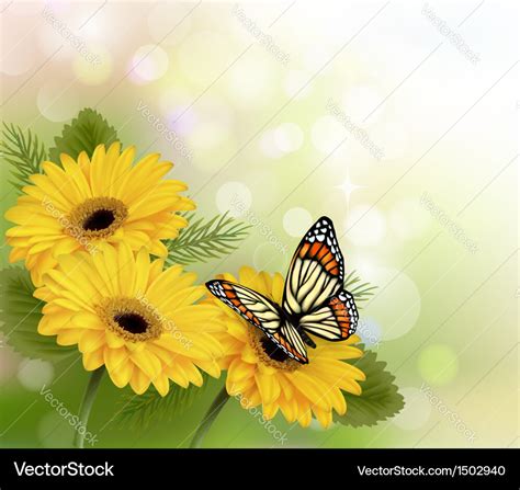 Nature flowers background Royalty Free Vector Image