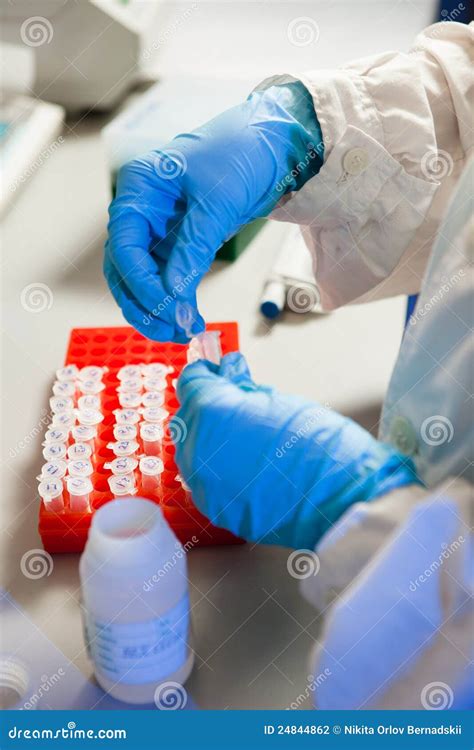 Biological Sample Preparation Stock Photo - Image of molecular, vial ...