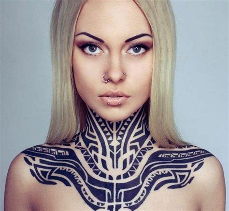 30 Tribal Tattoos for Women | Art and Design | Tribal neck tattoos, Neck tattoos women, Tribal ...