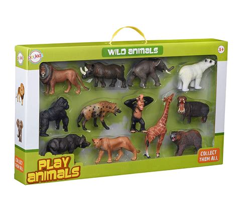 Animal Figures, Jumbo Jungle Animal Toy Set 12 Pieces, Playkidz toys ...