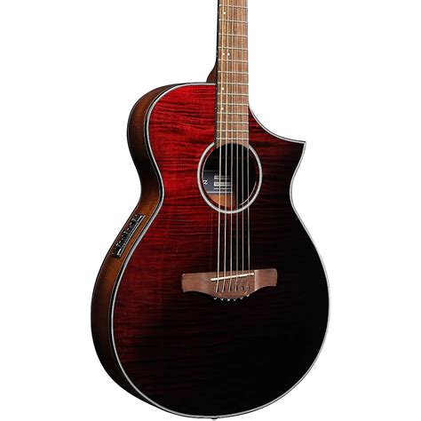 Ibanez AEWC32FM Thinline Acoustic-Electric Guitar Transparent Red Sunburst | eBay