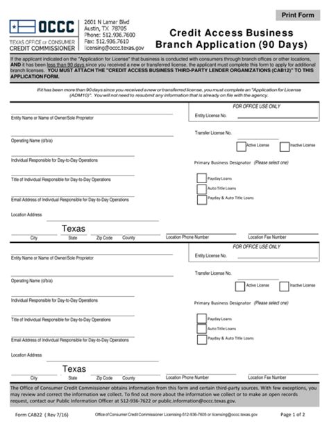 Form CAB22 - Fill Out, Sign Online and Download Fillable PDF, Texas ...