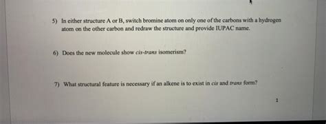 Solved SESSION 5: Geometric Isomerism in Alkenes A. | Chegg.com