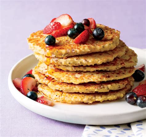 Oat Pancakes With Berries Recipe | SELF