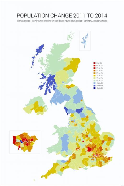 Population change by alasdairgunn | Cartography, British isles map, United kingdom map