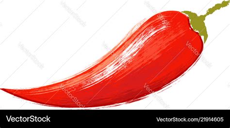 Watercolor red chili pepper Royalty Free Vector Image