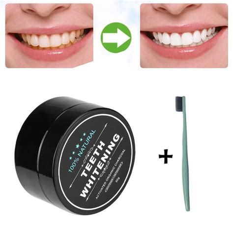 MAANGE teeth whitening Teeth Whitening Powder Natural Organic Activated Charcoal Bamboo ...