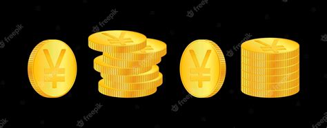 Premium Vector | Yen 3d isometric physical coins digital currency golden coins with yen symbol