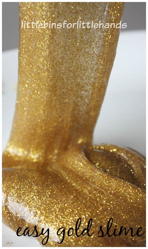 Gold Slime Recipe Glitter Glue Slime Sensory Play