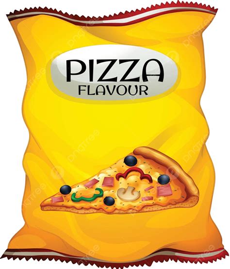 Bag Of Chips Pizza Flavour Pizza Drawing Art Vector, Pizza, Drawing, Art PNG and Vector with ...