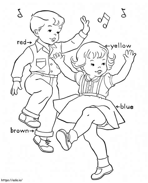 Kids Dance coloring page