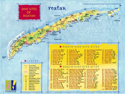 Roatan Tourist Map