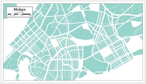 Mokpo South Korea City Map in Retro Style. Outline Map. 17650682 Vector Art at Vecteezy