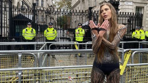 Woman marches through London in body paint to save birds - BBC News