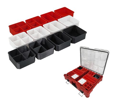 Milwaukee Packout Organizer Compatible 3rd Height Square Nesting Bins ...