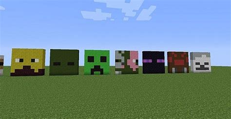 Animal/mob head's Minecraft Project | Minecraft projects, Minecraft mobs, Minecraft