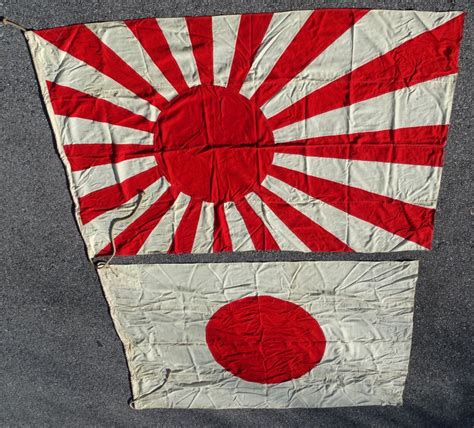 Pair Of WWII Japanese Navy Flags From Destroyer Yakaze – Griffin Militaria