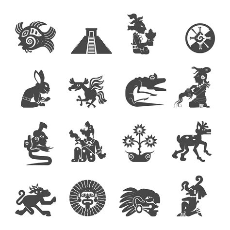 Maya Symbols Flat Icons Set 476653 Vector Art at Vecteezy