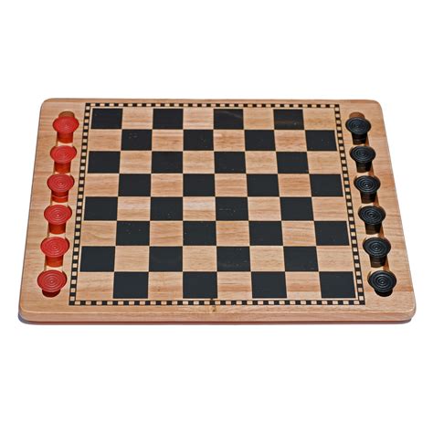 WE Games Solid Wood Checkers Set – Red & Black Traditional Style with Grooves for Wooden Pieces ...