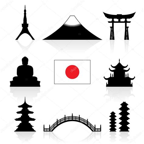 Japan Landmarks Icon Set. — Stock Vector © woravitworapani #83966752