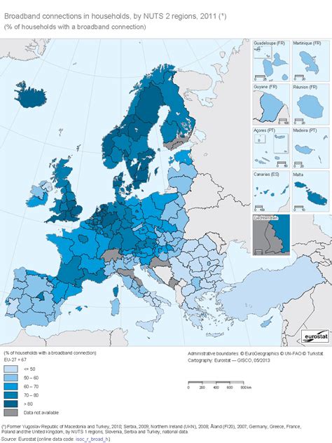 Broadband connections in households - Maps on the Web