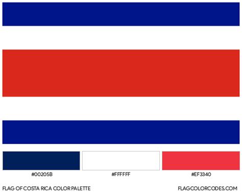 Costa Rica flag color codes