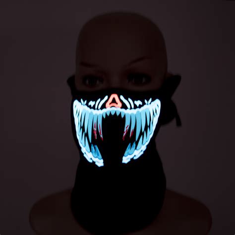 Unisex LED Luminous Flashing Face Mask Party Light Up Halloween Cosplay Easter | eBay