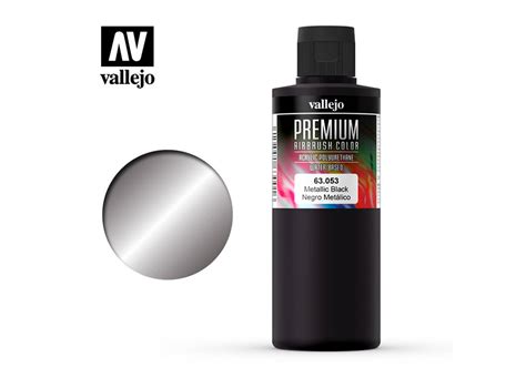 Vallejo Premium Colors - Metallic Black (200ml) – 63053 - Everything Airbrush