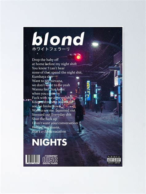 "Frank Ocean - Nights Artwork" Poster for Sale by pilowtek | Redbubble