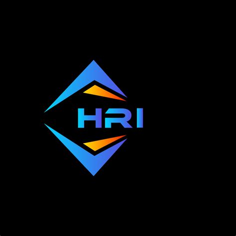 HRI abstract technology logo design on Black background. HRI creative ...