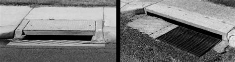 Two common examples of roadside stormwater gullies. A side entry is... | Download Scientific Diagram