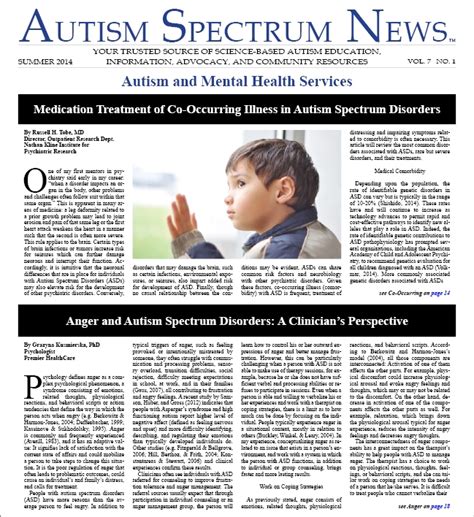 ASN Summer 2014 Issue - Autism Spectrum News