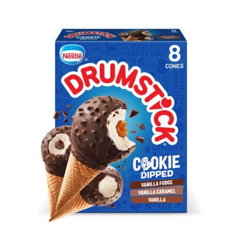 Drumstick Cookie Dipped Vanilla Fudge/Vanilla Caramel/Vanilla Frozen ...