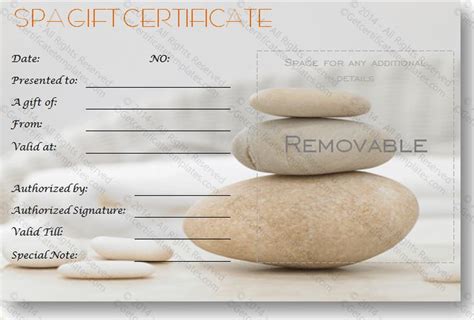 A Simple Day at the Spa Gift Certificate Template | Gift certificate template word, Massage gift ...