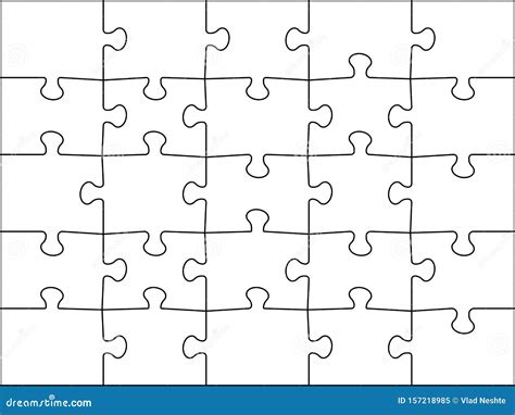 Puzzles Grid 5x5. Template Jigsaws Detail Frame 25 Pieces. Assemble Jigsaw Puzzle Game Challenge ...