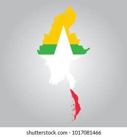 Flag Map Myanmar Stock Vector (Royalty Free) 1017081466 | Shutterstock