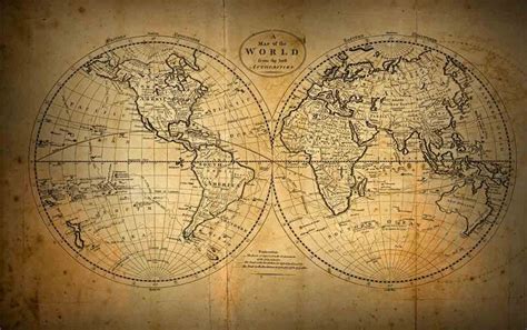 Close-up of old-fashioned world map - StockFreedom - Premium Stock Photography