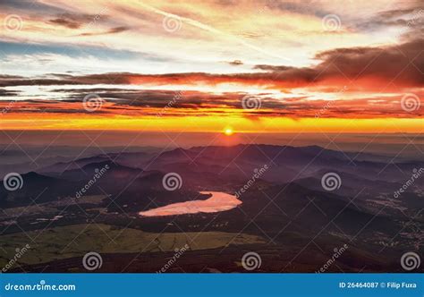 Sunrise from Fuji stock image. Image of sunrise, dramatic - 26464087