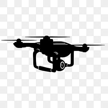 Drone Silhouette Vector PNG, Drone Silhouette With Camera Clipart ...