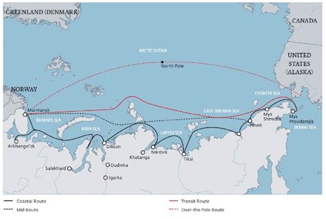 Variants of the Northern Sea Route-shipping corridors (Source: Heininen... | Download Scientific ...