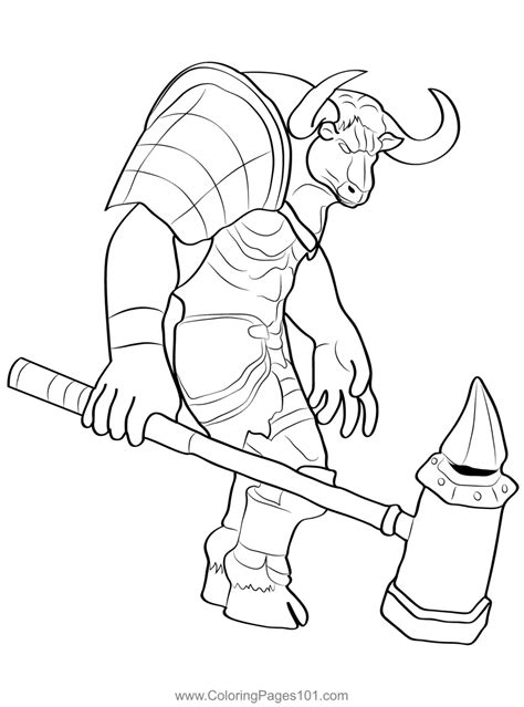 Minotaur Warrior Coloring Page for Kids - Free Minotaurs Printable ...