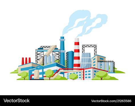 Industrial factory background Royalty Free Vector Image