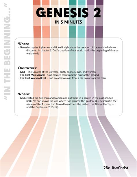 Genesis 2 Summary - 5 Minute Bible Study — 2BeLikeChrist