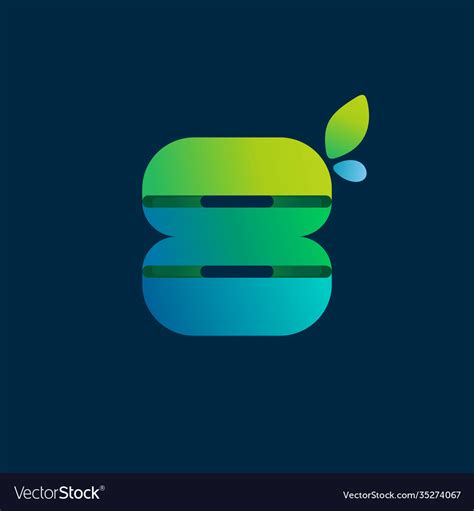 Number eight green gradient eco logo Royalty Free Vector