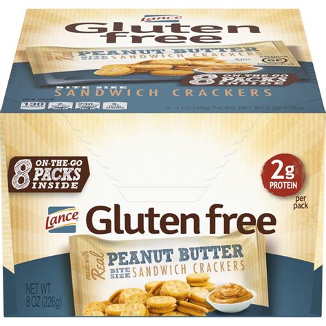 Lance Gluten Free Sandwich Crackers, Peanut Butter, Snack Bags 8 Ct - Walmart.com - Walmart.com